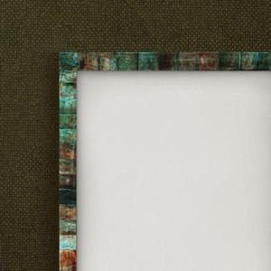 Cadre photo artisanal en bois et os incrusté |   Décor à motif chevron |   Décoration d'intérieur en bois faite à la main - Product Image 2