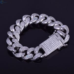 Bracelet cubain personnalisé serti de diamants VVS1 cultivés en laboratoire, style luxe hip-hop pour homme - Product Image 1