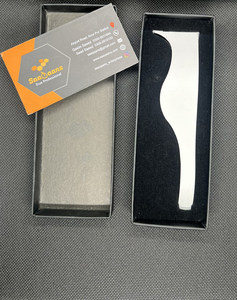Nueva Llegada: Maquinilla de Afeitar Saaqaans Enterprises Barber Dominican de Acero Inoxidable Negro Mate con Hoja Curva y Cuchilla Reemplazable Personalizada - Product Image 6