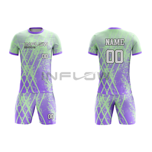 Maillot de football personnalisé imprimé par sublimation, motif écossais, respirant, col en V, manches courtes, uniforme d'équipe scolaire - Product Image 6