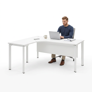 Modern L Shape Conference <b>Table</b> UT Metal Legs Durable Stylish Design Melamine Laminated AY <b>Office</b> System <b>Office</b> Furniture - Product Image 3