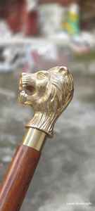 Bastón con Cabeza de León, Mango de Latón, Estilo Victoriano Antiguo, Hecho a Mano, Ligero, Coleccionable, Regalo para Hombres y Mujeres, Uso en Exteriores - Product Image 2