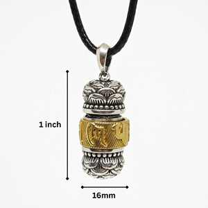Fashion Pendant Necklace-16mm Pure <b>Titanium</b> Steel Zen Wheel Pendant with 24-26 Inch Adjustable Leather Rope for Men - Product Image 6