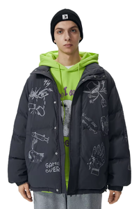 Chaqueta Acolchada Estampada para Adolescentes y Niños, 100% Poliéster, Estilo Urbano, Fabricada por OEM/ODM, Aislante, Impermeable y Resistente al Viento para Invierno - Product Image 2