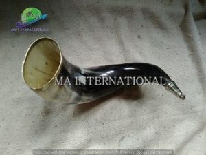 Support de corne à boire Buffalo Viking fabriqué à la main Écologique Personnalisable Unique Affichage d'animaux nautiques Technique sculptée - Product Image 5