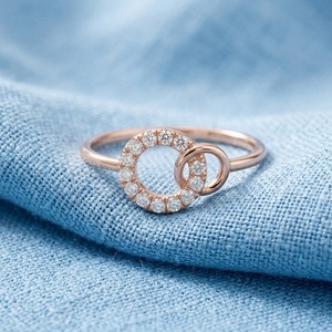 Bague de fiançailles et alliance éternelle en or massif 10, 14, 18 carats, sertie de diamants de laboratoire, finition brillante personnalisée, bijoux de luxe raffinés - Product Image 2