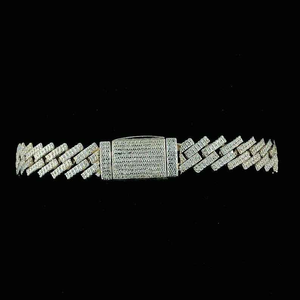 Bracelet à maillons Iced Out de luxe, style Hip Hop, effet diamant, en argent, bijou de déclaration, cadeau - Product Image 2