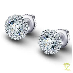 Wholesale <b>Moissanite</b> Diamond Stud <b>Earrings</b> 925 Sterling Silver Luxury Fashion Jewelry For Women - Product Image 3