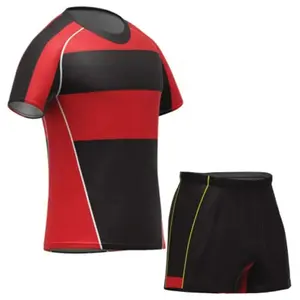 Uniformes de Rugby de Manga Corta de Poliéster de Secado Rápido y Malla Transpirable de Alta Resistencia con Diseño de Logotipo, Kits de Rugby OEM para Hombre, Camisetas de Rugby - Product Image 3