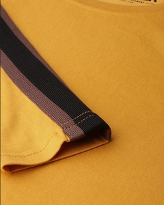Chemise décontractée homme moutarde à manches courtes, double boutonnage, couleur unie, col tricoté, manches longues, pour l'été, 100 % coton - Product Image 6