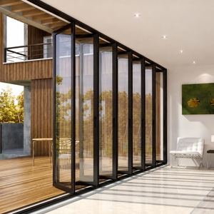 Porte pliante en aluminium de luxe à double vitrage à rupture de pont thermique, écoénergétique pour maisons modernes - Product Image 1
