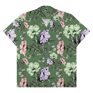 Camisas Hawaianas de Lino Aloha Personalizadas con Estampado Digital de Flores de Verano 2026, de Manga Corta para Hombre - Product Image 4