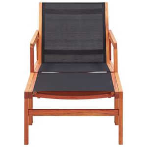 Chaise de jardin moyenne en bois d'eucalyptus massif noir, couleur bois naturel, durable et élégante - Product Image 2