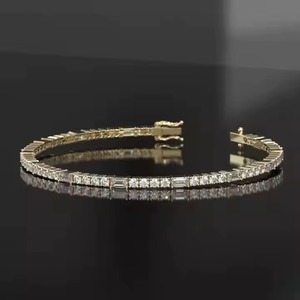 Lab Grown round Diamond Tennis Bracelet for Women & <b>Men</b> 14k Solid Gold Emerald Diamond Bracelet Diamond Bracelets & <b>Bangles</b> - Product Image 1
