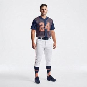Tenues de baseball personnalisées en gros, 100 % coton, kit complet, maillot de baseball pour hommes, pantalon rembourré, logo sur le devant, respirant, OEM - Product Image 6