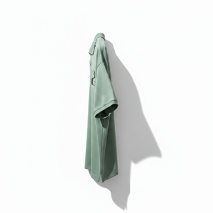 2026 Summer Green Short <b>Sleeve</b> <b>Polo</b> <b>Shirt</b> With Geometric Embroidery Front Casual Style 100% Cotton Oxford Fabric Breathable - Product Image 5