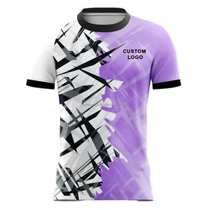 Maillot de football personnalisé avec logo sublimé, manches courtes pour homme, imprimé géométrique, polyester respirant, vêtements de sport pour adultes - Product Image 6