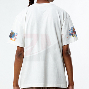 Camiseta Blanca Extra Grande para Hombre con Estampado Gráfico, Estilo Urbano, Manga Corta, Cuello Redondo, Algodón Jersey, Informal - Product Image 2