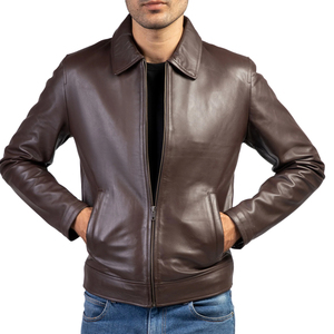 Veste d'hiver élégante pour homme, fabriquée en cuir véritable, offrant chaleur, durabilité et un style moderne et élégant pour un usage quotidien. - Product Image 5
