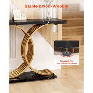 39-Inch <b>Gold</b> <b>Console</b> <b>Table</b> Modern Narrow Sofa <b>Table</b> for Behind Couch Wood Entry Desk - Product Image 6