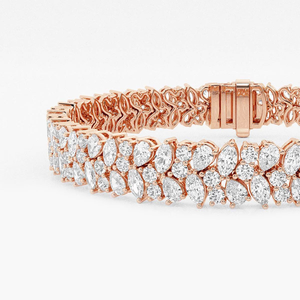 Pulsera de Moda con Diamantes Cultivados en Laboratorio, Corte Redondo, Pera y Marquesa, 13 CTW, 8 Pulgadas, Elegante Pulsera con Línea de Diamantes para Mujer - Product Image 1