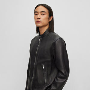 Chaqueta de Cuero y Lona para Hombre, Diseño Moderno y Cómodo 2026, Cuello Alto de Piel de Oveja, Alta Calidad, Mangas Completas - Product Image 4