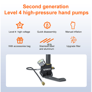 Pompa ad aria manuale ad alta pressione DQT01 con attacco/bocchetta da 8 mm, 30Mpa/4500psi, bombola subacquea pieghevole a 4 stadi, capacità 0.5L/1.0L - Product Image 6