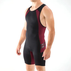 Singlet de Lucha Unisex Five B Color Granate, Ajustado, de Poliéster, Absorbe la Humedad, para MMA y Kickboxing, Protección UV Frontal UPF 50, Talla Adulto - Product Image 1