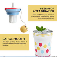 Mug à café Northfox au design mignon et innovant, impression 3D, double paroi en acier inoxydable, gobelet isotherme pour enfants avec infuseur