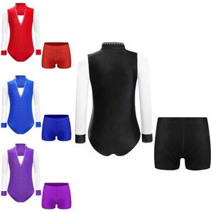 Costume de Patinage Artistique pour Enfants, Tenue de Danse, Tenue de Danse, Tenue de Danse Latine et Short, Tenue d'Entraînement, 6-16 - Product Image 1