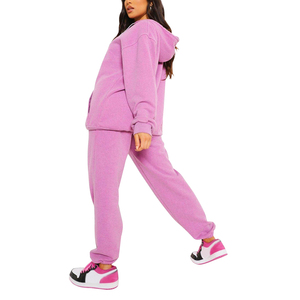 Ensemble de survêtement d'hiver deux pièces pour femme 100 % coton respirant écologique séchage rapide manches longues décontracté uni - Product Image 1
