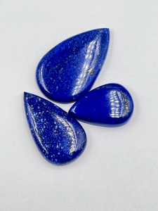 Lot de 10 cabochons en pierre précieuse naturelle Lapis Lazuli, forme poire, 72g, vente en gros, fournisseur en vrac de pierres précieuses pour les acheteurs chinois - Product Image 2