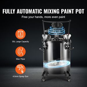 Serbatoio a Pressione per Vernice Spray da 30L/7.5gal con Agitazione Automatica, 70psi, Pressione Regolabile, Supporto OEM Personalizzato - Product Image 2