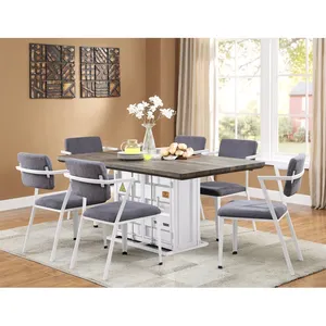 Industrial Container Design Kitchen <b>Table</b> with Wood Top Rectangle Shape Durable Indoor Furniture Decor - Product Image 4