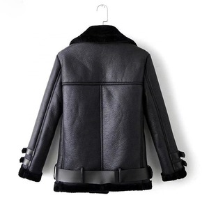 Custom <b>Men's</b> Sheep Skin Eco-Friendly Windproof Stand Collar Varsity Highstreet Genuine Leather <b>Jacket</b> High Quality OEM Support - Product Image 2