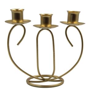 Portavelas de diseño atractivo, candelabros de Metal de Color dorado con tres cabezas, diseño elegante, decoración del hogar, candelabros cónicos - Product Image 1
