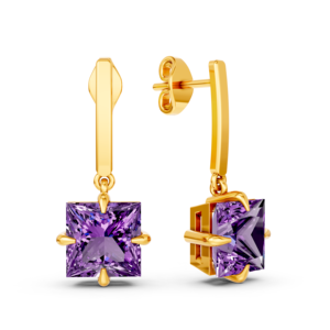 Pendientes Personalizados de Oro Sólido de 14K, 9K, 10K y 18K con Gema de Laboratorio de 2 Quilates, Certificados por RJC, Joyería Fina Ética, MOQ 3 Piezas, 10 Piezas, OEM, ODM, EA502211 - Product Image 2