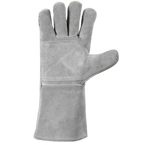 ถุงมือหนังวัวแท้แบบแยกชั้นสำหรับงานเชื่อม ขนาด 16 นิ้ว เสริมความแข็งแรงบริเวณฝ่ามือ ทนความร้อนสูง ป้องกันเปลวไฟ - Product Image 5