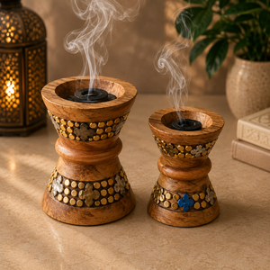 Brûleur à Bakhoor en Bois d'Acacia Moderne, Qualité Supérieure, Porte-Encens Oud, Encensoir Arabe Mabkhara, Cadeau de l'Aïd, Décoration d'Intérieur - Product Image 6