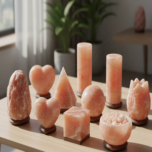 Premium Grade Himalayan Salt Crystal Lamp Himalayan Salt Lamps Carved Star Shape Natural Rock Salt Candle Holder Home Decoration - Product Image 1
