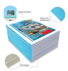 Cuaderno Premium Hawamahal A4, 240 Páginas, Papel Liso de 60 GSM, Cubierta con Diseño de Barco Oceánico - Product Image 6