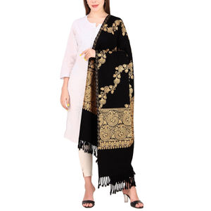 Chales de lana bordados para mujer, los más vendidos al por mayor, chales largos de lana pesada y cálidos para mujer - Product Image 3