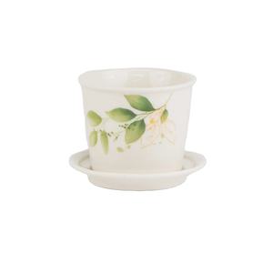 Juego de Tetera de Cerámica de 680 ml con 6 Tazas y Platos, Diseño de Hojas, Juego de Té de Porcelana para Hotel, Regalo, Hogar - Product Image 3