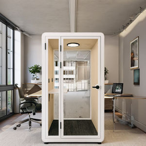 Solo Plus HIPOD Cabine téléphonique moderne en aluminium, cabine de réunion acoustique pour bureau, pieds en métal, éclairage LED pour appels téléphoniques et conférences - Product Image 1