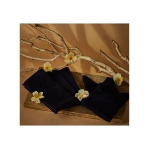 Custom Made Simple Border Embroidered Modern <b>Table</b> <b>Linen</b> Handmade 100% Cotton Hand Block Best Selling Sustainable Soft Napkins - Product Image 3