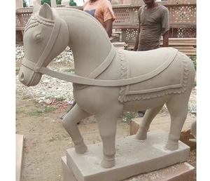 Sculpture d'animal en pierre artisanale traditionnelle, décoration de jardin extérieure, statue décorative durable pour aménagement paysager - Product Image 1