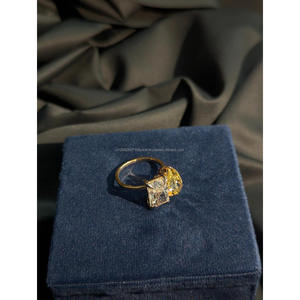 Exclusive VVS Moissanite Diamond in 925 Sterling Silver Ring Featuring Pear and Princess Cuts By Trisha Jewels - Product Image 1