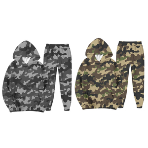 Custom Camouflage <b>Pullover</b> Tracksuit <b>Men's</b> Hoodie Jogger Set Athletic Sportswear Gym Wear OEM ODM Wholesale Manufacturer - Product Image 4