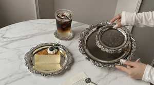Ornate Vintage Style Silver Oval Tray Individually or as a SetDecorative Metal Catchall Dish Perfume Organizer Wedding <b>Decor</b> - Product Image 3