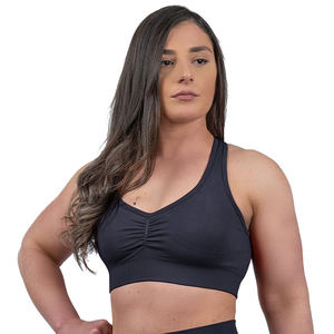 Custom Logo Plus Size Lightweight High Support Breathable Washed Seamless Four-Way <b>Stretch</b> Anti-UV Sports <b>Bra</b> for - Product Image 5